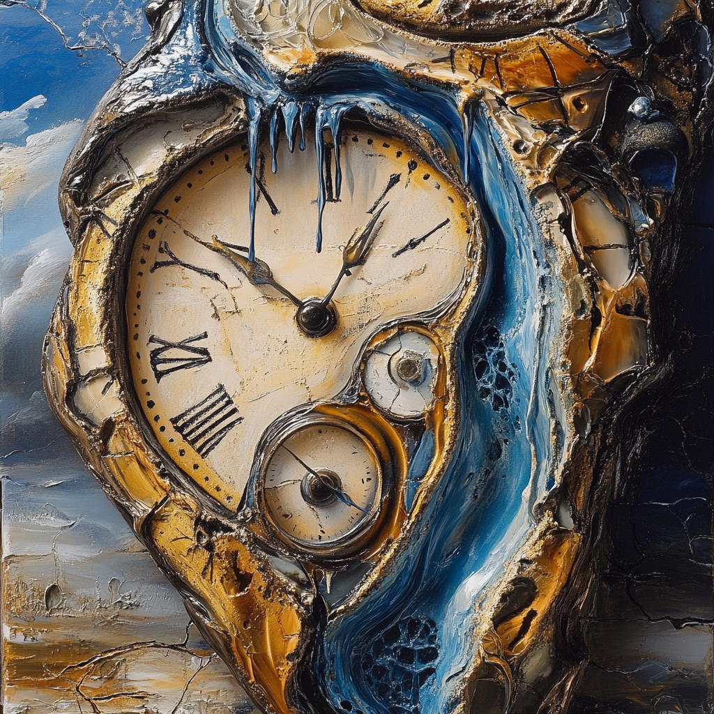 “Dripping of Time” – Original Surrealist Wall Art
